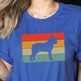 Boston Terrier Dog Lover Retro Vintage Cool For Dog Owner Women's Heather T-Shirt Heather True Royal