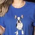Boston Terrier Dog Motif Pet Art Boston Terrier For Men Women Kids Women's Heather T-Shirt Heather True Royal