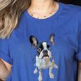 Boston Terrier Dog Motif Pet Art Boston Terrier Men Women Kids Women's Heather T-Shirt Heather True Royal