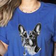 Boston Terrier Dog Motif Pet Illustration Boston Terrier For Men Women Kids Women's Heather T-Shirt Heather True Royal