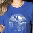 Boston Terrier Dog Nature Scene Graphic Art Men Women Girls Kids Women's Heather T-Shirt Heather True Royal