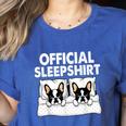 Boston Terrier Dog Official Sleep Pajamas Nightgown Women's Heather T-Shirt Heather True Royal