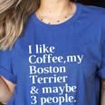 Boston Terrier Dog Owner Coffee Lover Women Men Women's Heather T-Shirt Heather True Royal