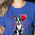 Boston Terrier Dog Valentine's Day Dog Owner Valentine Women's Heather T-Shirt Heather True Royal
