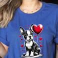 Boston Terrier Dog Valentine's Day Dog Owner Women's Heather T-Shirt Heather True Royal Boston Terrier Dog Valentine's Day Dog Owner Women's Heather T-Shirt Heather True Royal