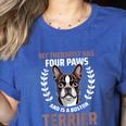 Boston Terrier Dog Women's Heather T-Shirt Heather True Royal