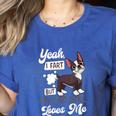 Boston Terrier Fart American Gentleman Non-Sporting Dog Women's Heather T-Shirt Heather True Royal