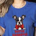 Boston Terrier Grandma Dog Lovers Puppy Bostie Owner Women's Heather T-Shirt Heather True Royal