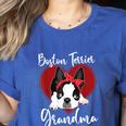 Boston Terrier Grandma Dog Owner Boston Terrier For Men Women Women's Heather T-Shirt Heather True Royal