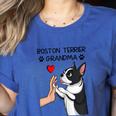 Boston Terrier Grandma Mother's Day Dog Mom Women's Heather T-Shirt Heather True Royal