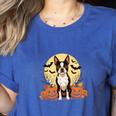 Boston Terrier Halloween Dog Lover Pumpkin Costume Women's Heather T-Shirt Heather True Royal