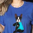 Boston Terrier I Love Mom Apparel Women's Heather T-Shirt Heather True Royal