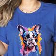 Boston Terrier Lover Pop Art Color Boston Terrier Dog For Men Women Girls Kids Women's Heather T-Shirt Heather True Royal