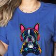 Boston Terrier Lovers Gaming Headphones Boston Terrier Women's Heather T-Shirt Heather True Royal