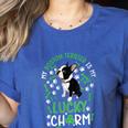 My Boston Terrier Is My Lucky Charm Paw Dog St Patrick's Day Women's Heather T-Shirt Heather True Royal