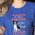 Boston Terrier Mom American Gentleman Dog Lover Mother's Day Women's Heather T-Shirt Heather True Royal