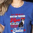 Boston Terrier Mom American Gentleman Dog Mother's Day Women's Heather T-Shirt Heather True Royal