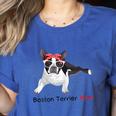 Boston Terrier Mom Bandana Boston Terrier Dog Women's Heather T-Shirt Heather True Royal