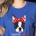 Boston Terrier Mom Bostie Women Girls Women's Heather T-Shirt Heather True Royal