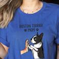 Boston Terrier Mom Dogs Mum Woman Women's Heather T-Shirt Heather True Royal