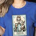 The Boston Terrier Mom Skeleton Spooky Season Halloween Women's Heather T-Shirt Heather True Royal