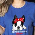 Boston Terrier Mum Dog Woman Idea Women's Heather T-Shirt Heather True Royal