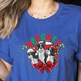 Boston Terrier Santa Claus Elf Reindeer Christmas Dog X-Mas Women's Heather T-Shirt Heather True Royal