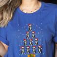 Boston Terrier Santa Hat Xmas Light Men Women Christmas Tree Women's Heather T-Shirt Heather True Royal