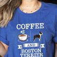 Boston Terrier Shirt Coffee And Boston Terrier Cute Dog For Men Women Girls Kids Women's Heather T-Shirt Heather True Royal