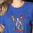 Boston Terrier Splash Women's Heather T-Shirt Heather True Royal