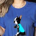 Boston Terrier Tattoos I Love Mom Women's Heather T-Shirt Heather True Royal