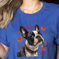 Boston Terrier Is My Valentine Cute Pet Dog Owner Valentine Women's Heather T-Shirt Heather True Royal