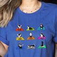 Boston Terriers Yoga Asana Pose And Meditation Women's Heather T-Shirt Heather True Royal