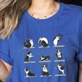 Boston Terriers Yoga Women's Heather T-Shirt Heather True Royal
