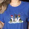 Christmas Boston Terrier Santa Dog Lover Women's Heather T-Shirt Heather True Royal