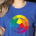 Color Wheel Palette Shirt Artist Painter Art Teacher Tshirt Women&#x27;s Heather T-Shirt Heather True Royal