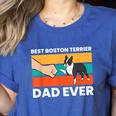 Cute Boston Terrier Best Boston Terrier Dad Ever Women's Heather T-Shirt Heather True Royal