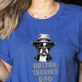 Cute Boston Terrier Dad Dog Lovers Puppy Bostie Owner Women's Heather T-Shirt Heather True Royal