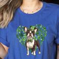 Cute Boston Terrier Shamrock St Patrick's Day Dog Lover Men Women Kids Women's Heather T-Shirt Heather True Royal