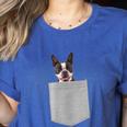 Dog In Your Pocket Boston Terrier For Men Women Girls Kids Women's Heather T-Shirt Heather True Royal
