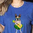 Hawaiian Boston Terrier Dog Pineapple Ukulele Summer For Men Women Girls Kids Women's Heather T-Shirt Heather True Royal