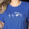 Heartbeat Dog Paw Women's Heather T-Shirt Heather True Royal