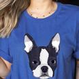 Kids Boston Terrier Dog For Women And Girls Women's Heather T-Shirt Heather True Royal