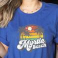 Myrtle Beach South Carolina Retro 70s Vintage Vacation Women's Heather T-Shirt Heather True Royal