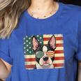 Patriotic Boston Terrier Dog Lover USA Flag 4th Of July For Men Women Kids Women's Heather T-Shirt Heather True Royal