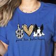 Peace Love Boston Terrier Boston Terrier Lover Dog Mom Women's Heather T-Shirt Heather True Royal