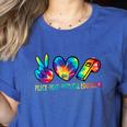 Peace Love Physical Education Tie Dye Sports PE Teacher Women&#x27;s Heather T-Shirt Heather True Royal