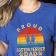 Proud Boston Terrier Dad Dog Owner Fathers Day Men Women Kids Women's Heather T-Shirt Heather True Royal