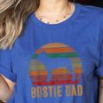 Retro Boston Terrier Dad Dog Owner Pet Bostie Father Women's Heather T-Shirt Heather True Royal