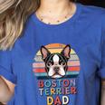 Retro Boston Terrier Dad Women's Heather T-Shirt Heather True Royal